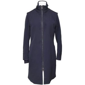 PRADA SPORT Navy Black Coat Jacket Long Sleeve Zipper Collar Sz 44